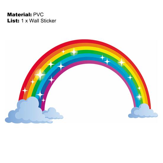 Стикер Стены Водонепроницаемый Съемный Мультфильм Радуга Фон Стикер Стены Стикеры Стены
