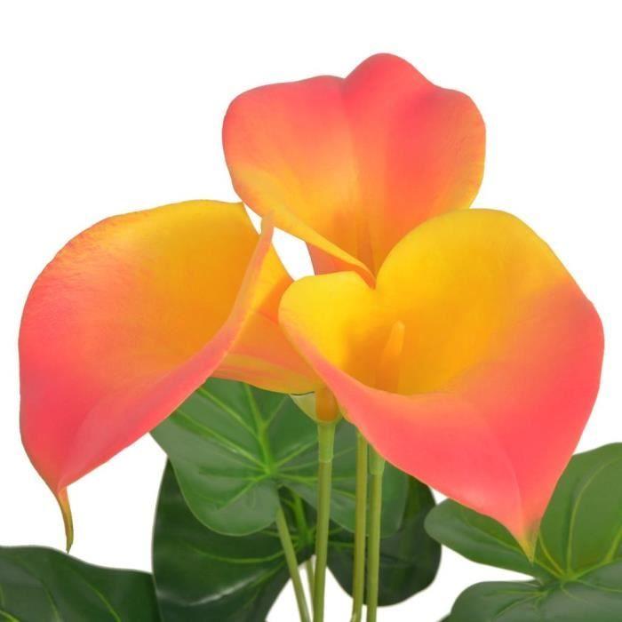 VidaXL Artificial Plant with Pot Calla Lily 45 Cm Red and Yellow