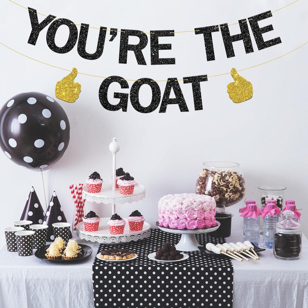 You're the Goat Banner Funny Happy Birthday Goat Decorations Greatest of All Time Graduation Retirement Party Supplies