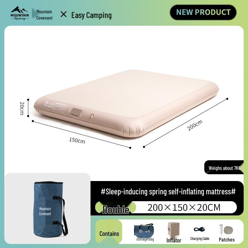 Mountain Inflatable Camping Mattress – Automatic Airbed for Outdoor & Home Use