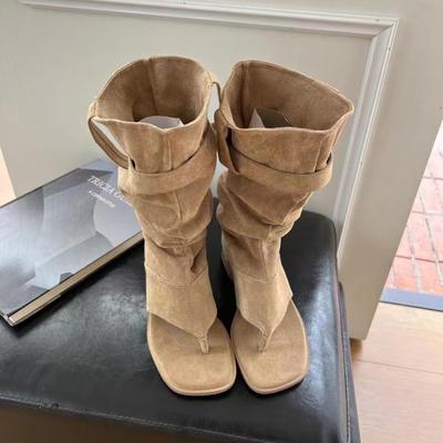 Женские сапоги 2024 года, босоножки, увеличивающие рост, шлепанцы, ботинки, ботинки до середины голени, ботинки