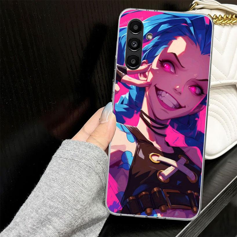 Чехол в стиле Аниме Аркейн Джинкс для Samsung A17 A16 A56 A36 A26 A15 A55 A35 A25 A14 A54 A34 A24 Чехол для телефона A13 A53 A33 A23 A05S A04S для