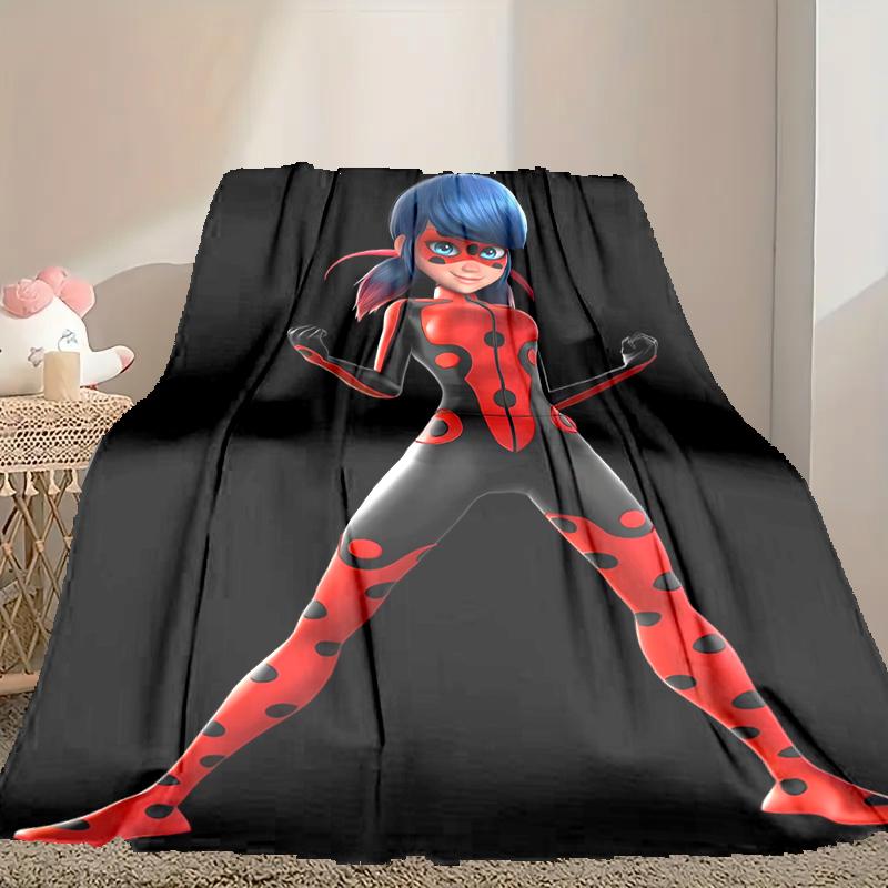 [1pc Ladybug Blanket] All-Season Blanket - Cozy Blanket for Sofa Couch Home Decoration, Digital Printed Nap Blanket