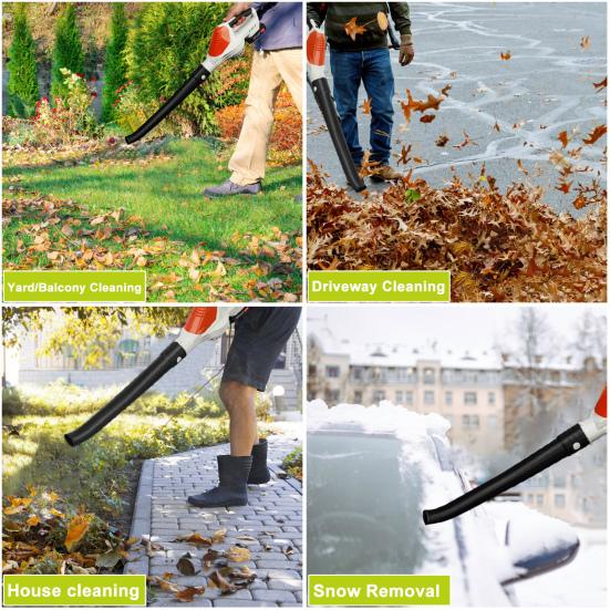 Handheld Leaf Blower Cordless Blower Electric with 2 Batteries and 1 Dust Charger 24V Battery Powered Blowers for Lawn Care Patio Yard