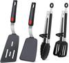 Winsall Silicone Spatula Kitchen Tongs Silicone Silicone Kitchen Tongs for Cooking and BBQs 4-Piece Heat-Resistant & (with Tips) - Heat-Resistant