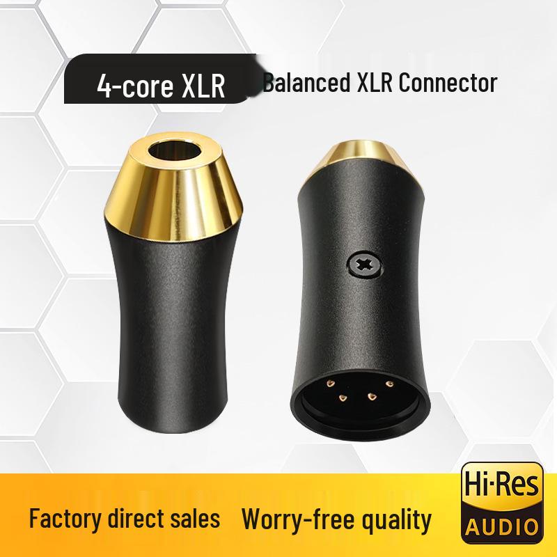 4-жильный позолоченный XLR-разъем для наушников для DIY-аудиодинамика.