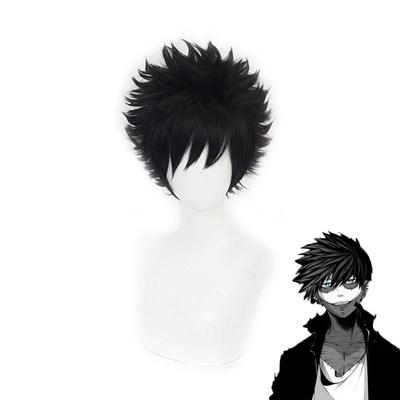 Парик для косплея из аниме My Dabi Boku No Hero Academia, короткие черные термостойкие синтетические волосы, парики для вечеринок