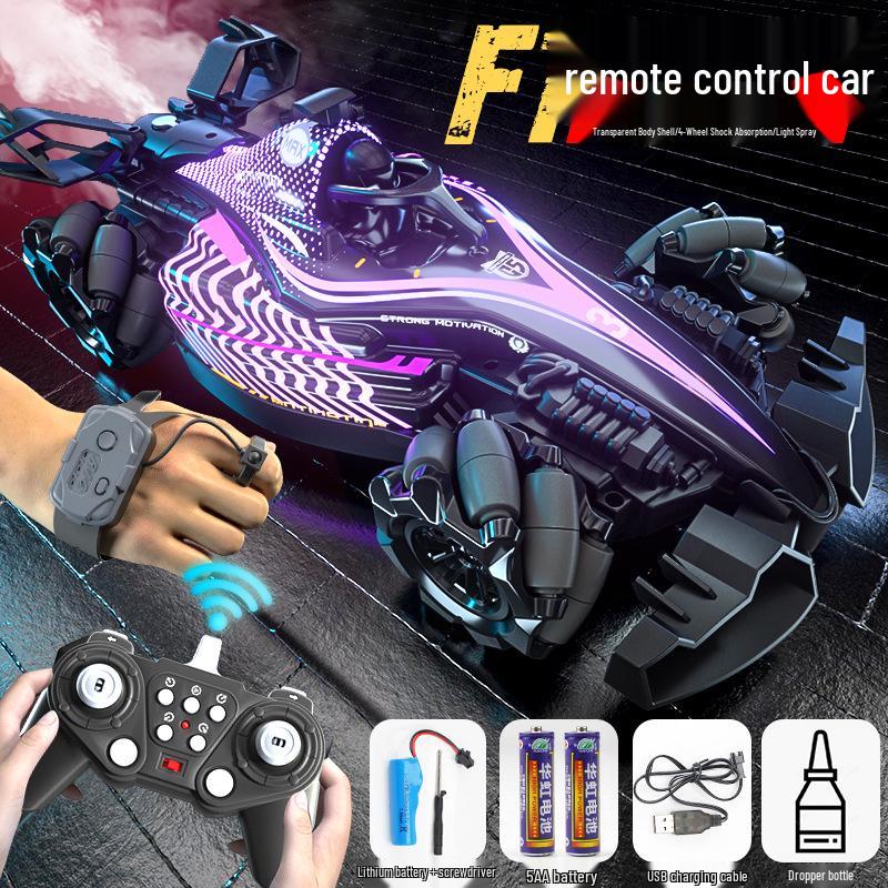 Cross-Border Gesture Sensing RC Drift Car: Four-Wheel Drive F1 Formula with Spray Feature