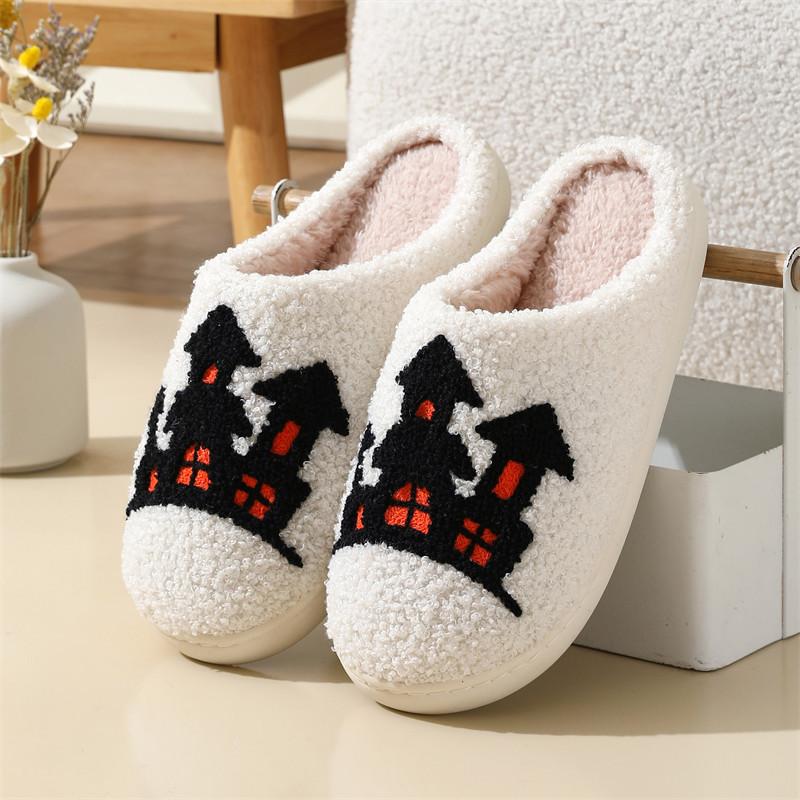 Autumn and Winter Cartoon Cotton Slippers Women's Home Non-slip Home Indoor Warm Halloween Slippers