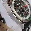 Used [New battery] Versus Versace watch men's quartz chronograph working item genuine belt [W371D]