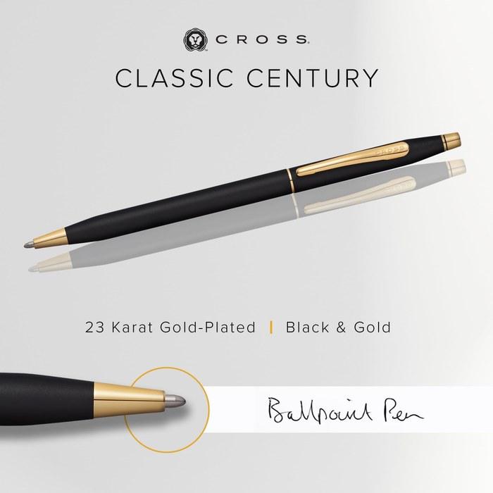 CROSS Classic Century Classic Black (Premium Gift Box + Gift Shopper) Oil-Based Ballpoint Pen, Medium Point