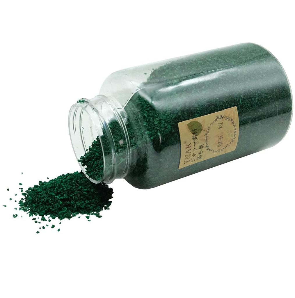 YNAK Diorama Model and Other Scenery Materials for Glass Model Miniature and Railway Models Leaves, Trees, Buildings, Gardens, (Emerald/Grains, 250ml)
