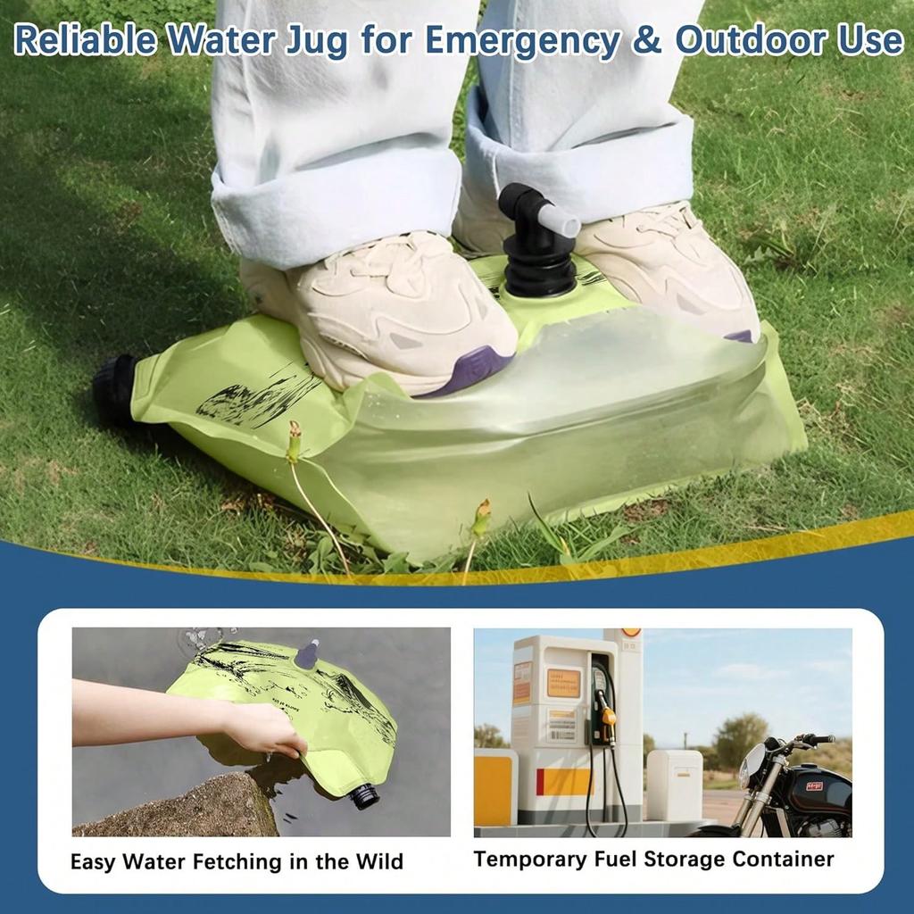 8L BPA-Free Portable Folding Water Storage Bag with Faucet for Camping Hiking