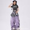 Girls Hip Hop Dance Outfit Kids Jazz Performance Top Pants Set Street Style Stage Wear