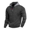 Men's 1/4 Zip Cargo Hoodie | Drawstring Multi-Pocket, Solid Color For Outdoor & Casual Wear