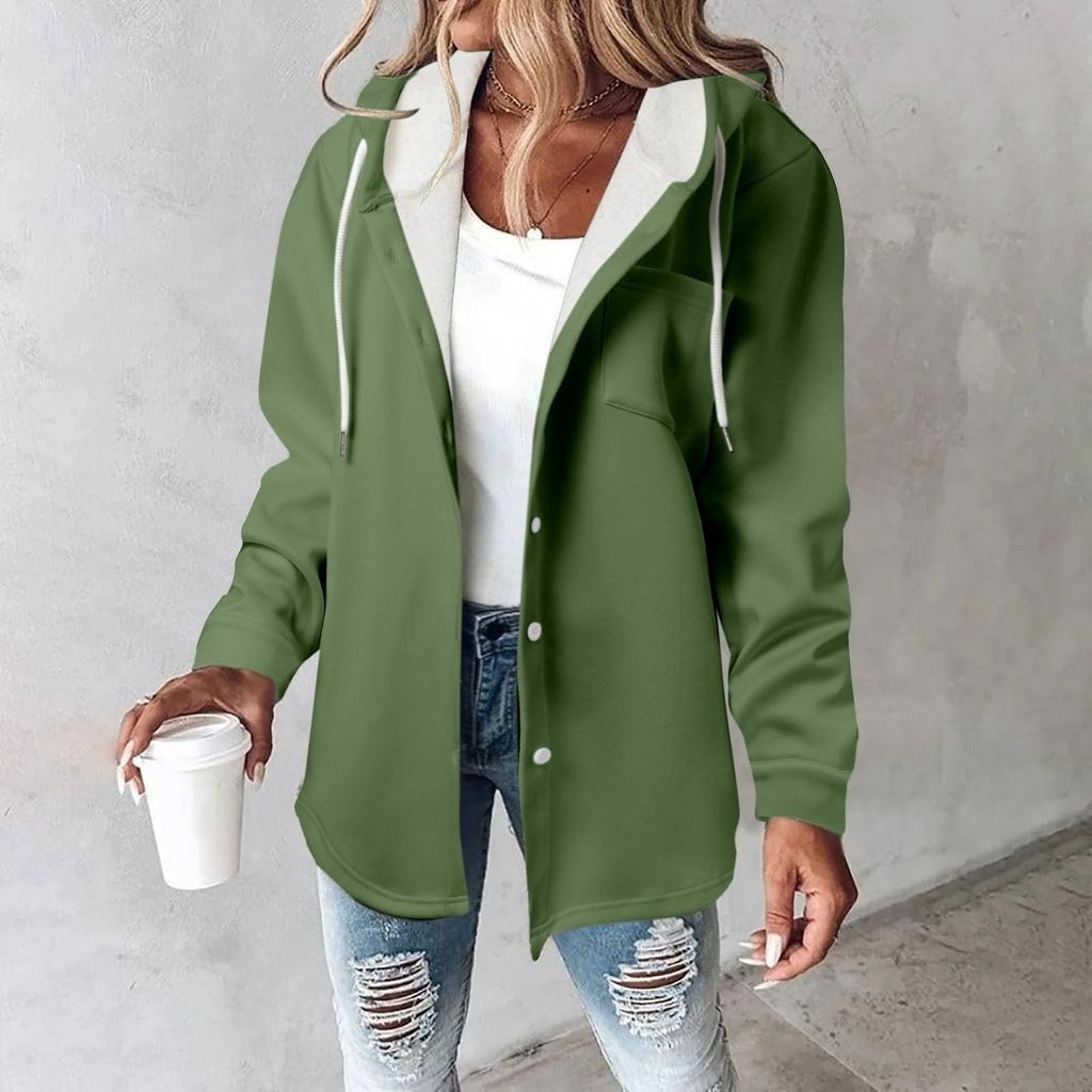 Флисовые толстовки с капюшоном для женщин, теплая толстовка с принтом, на пуговицах, на шнурке, с капюшоном, куртка, пальто