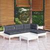 VidaXL Solid Pine Wood Garden Lounge Set 5 Pcs with Cushions Patio Furniture Outdoor Furniture Garden Furniture 3096305