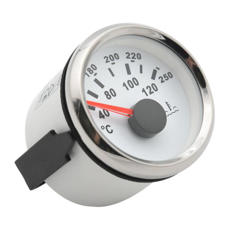 Waterproof 52mm Dustproof Water Temp Gauge Temperature Meter 40-120℃ for Boat Car Truck Yacht or Water temperature sensor