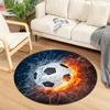 Круглый коврик с принтом мяча, ковер «Вода и огонь» для спальни мальчика, гостиной, придверный коврик, декор для игрового кресла, нескользящий напольный коврик