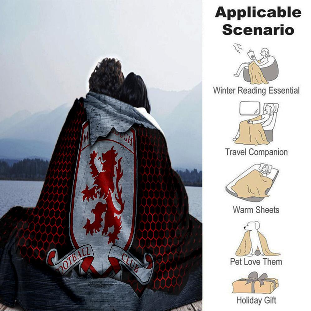Red Lion Football Club Flannel Blanket, Soft Polyester, Modern Design, All-Season for Camping, Travel, Gifts for holidays or birthdays