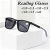 Square Frame High-Definition Presbyopia Glasses Blue Light Blocking Fashionable Uv-Protective Reading Glasses Sunglasses