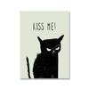 Nordic Angry Black Cats Canvas Print Painting Kiss Me Posters Wall Art Animals Pictures For Living Room Home Decoration No Frame