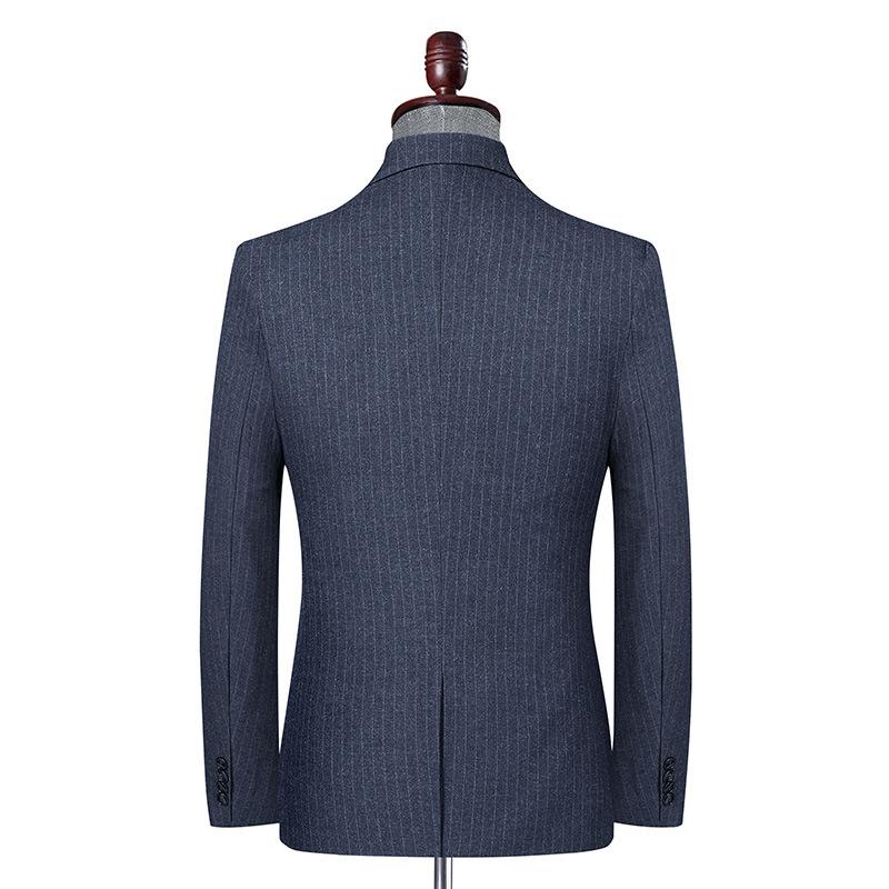 Весна и осень новый мужской полосатый костюм с разрезом корейский стиль тонкий молодежный маленький костюм повседневный одиночный западный мужской