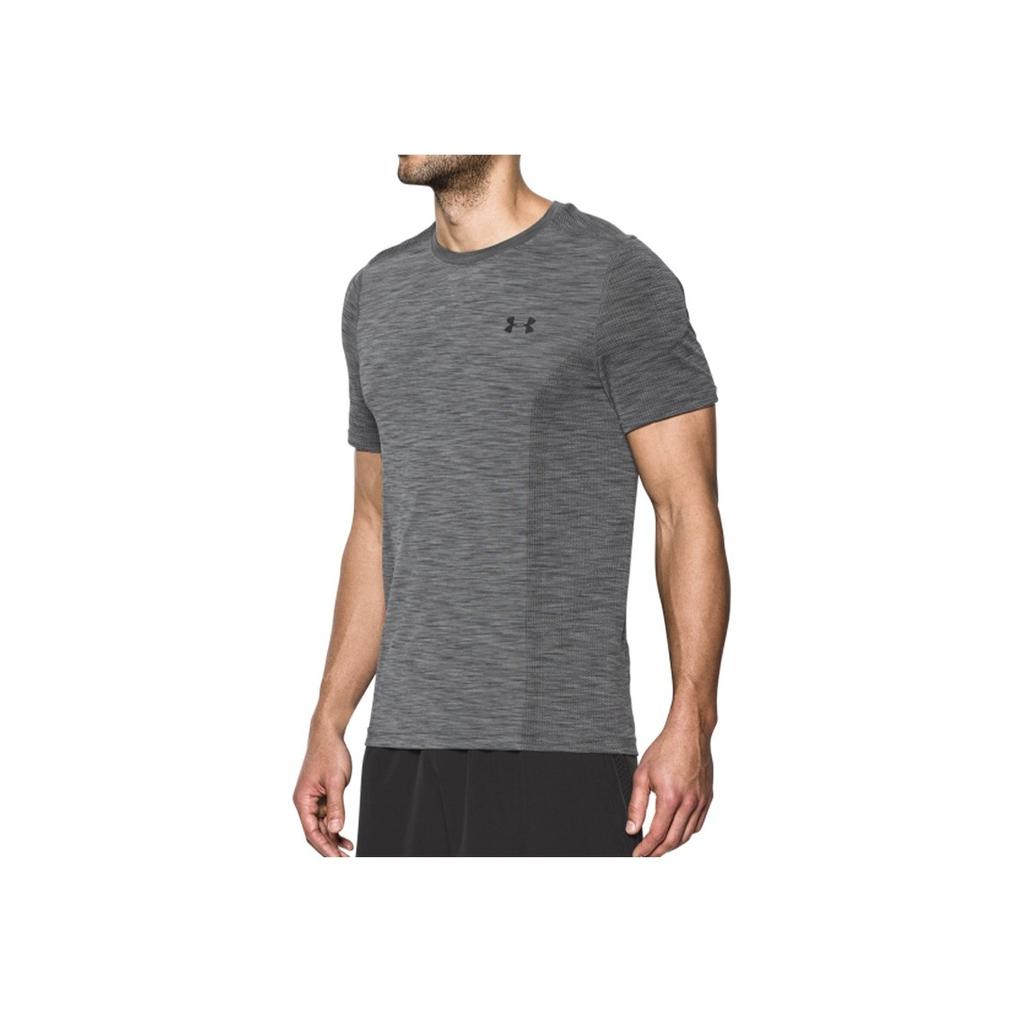 Under Armour Бесшовная напечатанная повседневная футболка с круглым вырезом и коротким рукавом для мужчин, серая 1289596-040