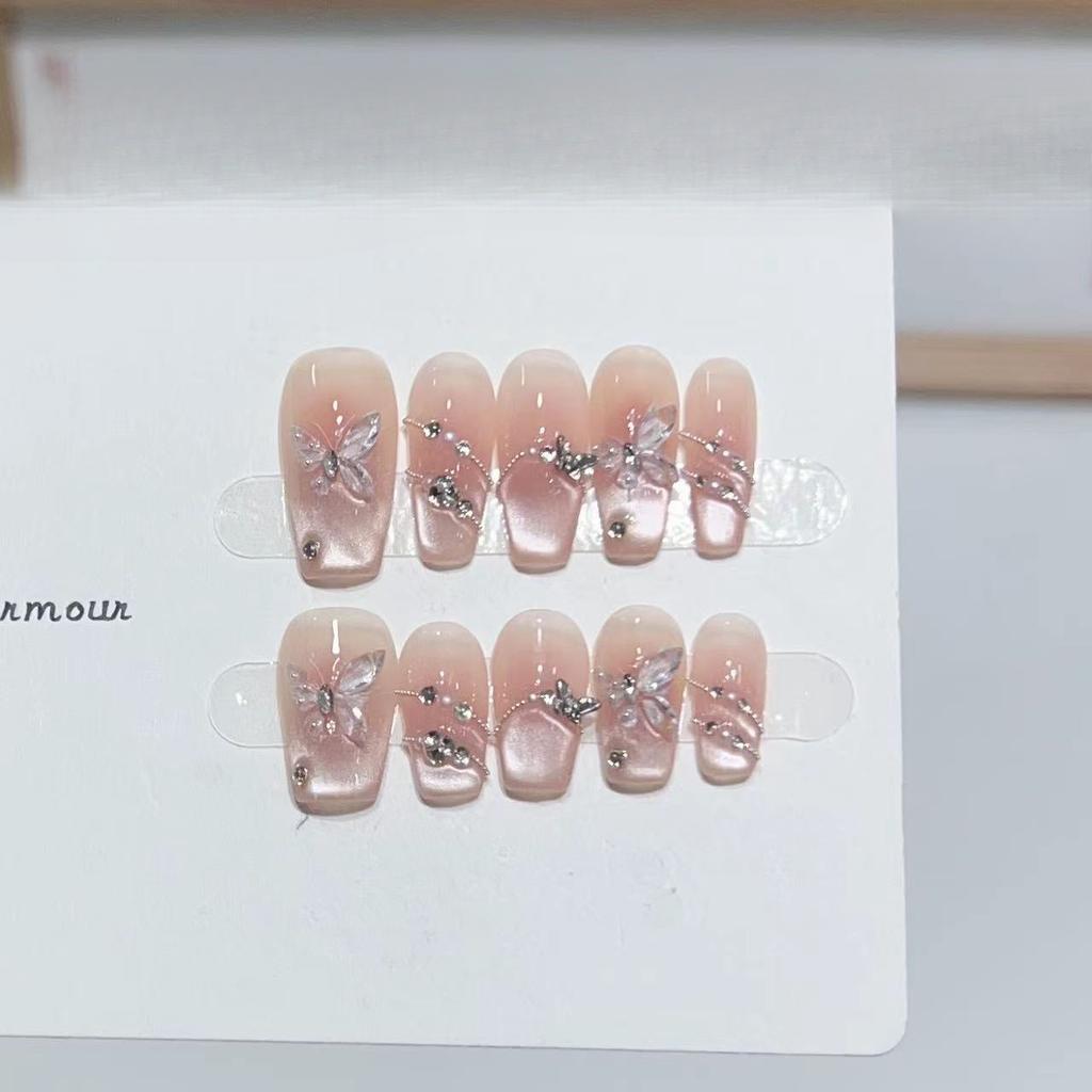 Nail Art Wearing Handmade High-end Ambient Feeling Purely Cat Eye Butterfly Nail Art