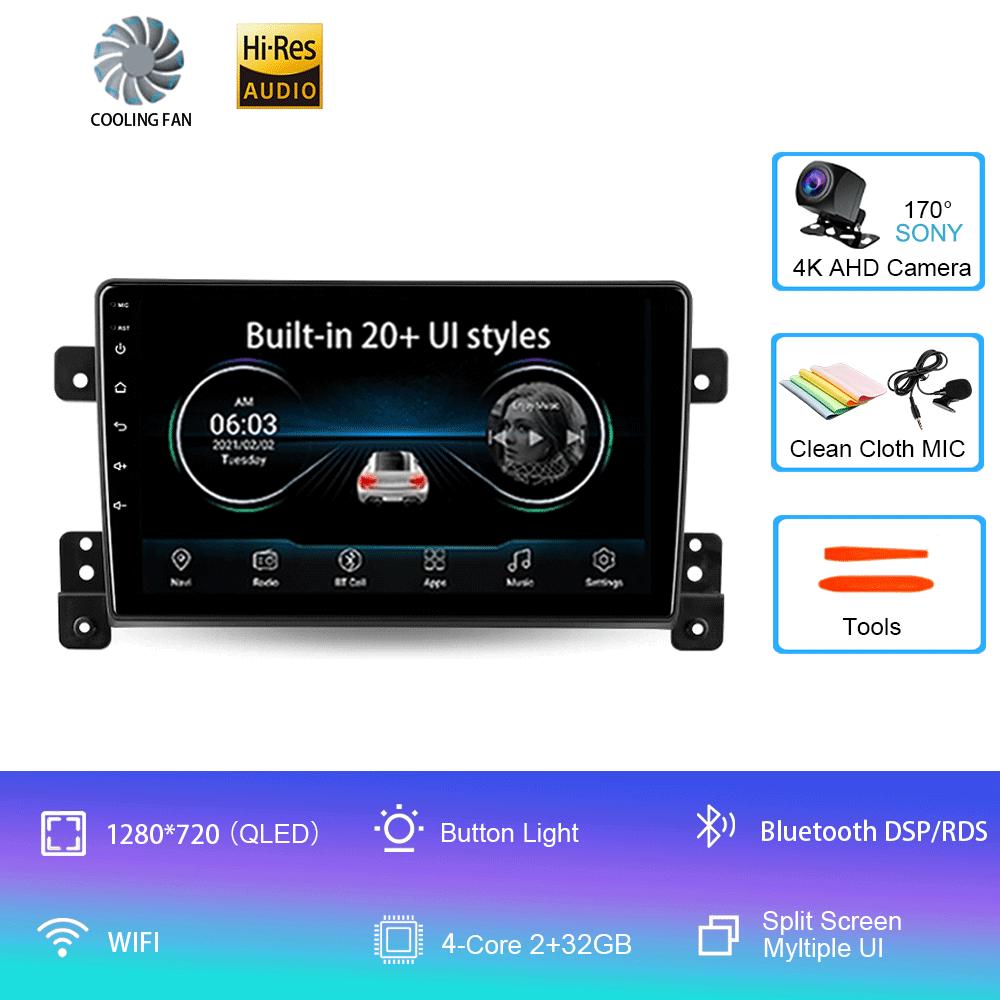 Android 14 Автомобильное радио для Suzuki Grand Vitara 3 2005 - 2015 Мультимедийный проигрыватель Видео Навигация стерео GPS Нет 2din 2 din dvd