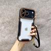 Прозрачный стеклянный чехол для телефона для iPhone 17 Pro Max Air 16 Pro 15 14 13 12 11 Ударопрочная защита Изменение серии 17 С ремешком