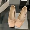 Модные мягкие женские неглубокие женские балетки с обувью, увеличивающей высоту, модная обувь с бантом-бабочкой, женские балетки, обувь слипоны