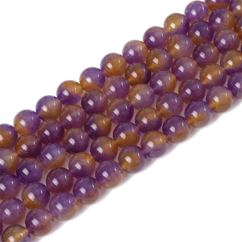 6/8/10 мм бусины из натурального камня фиолетовые, желтые нефритовые круглые свободные бусины-разделители для ожерелья, браслета, самостоятельного изготовления ювелирных изделий