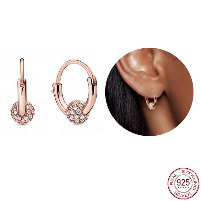 Серьги из стерлингового серебра 925 пробы, настоящее большое сердце, циркон, круглые серьги-кольца для женщин, модные серебряные серьги, ювелирные изделия, подарок