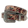Original Design Rhinestone Printed Belt, Versatile Trend Jeans Accessories Pu Leather Belt