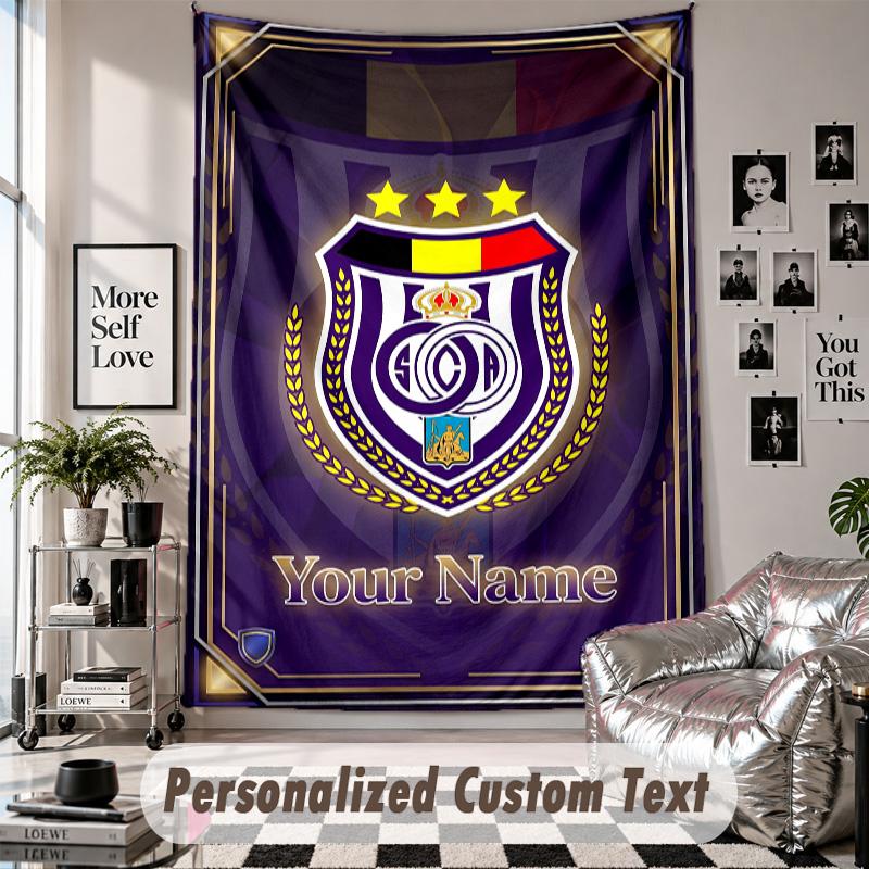 Custom Tapestry Wall Hanging, Anderlecht FC Personalized Name Text Home Wall Decor