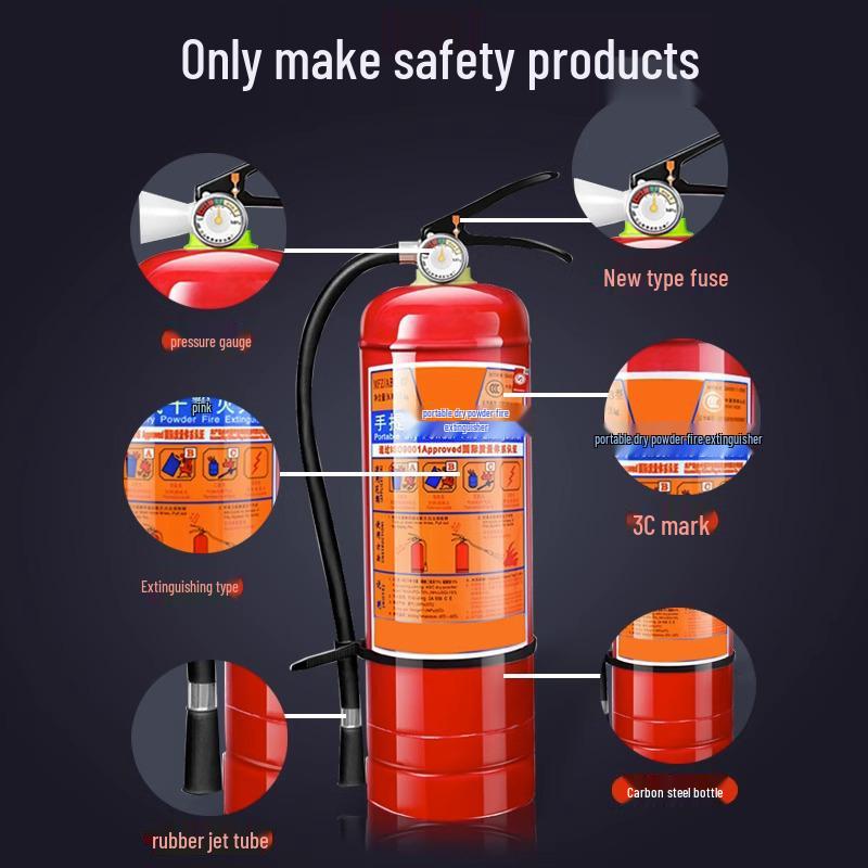 Огнетушитель порошковый 4 кг - Портативный для магазина, торговой точки и домашнего использования (Доступно в 1/2/3/4/5/8 кг)
