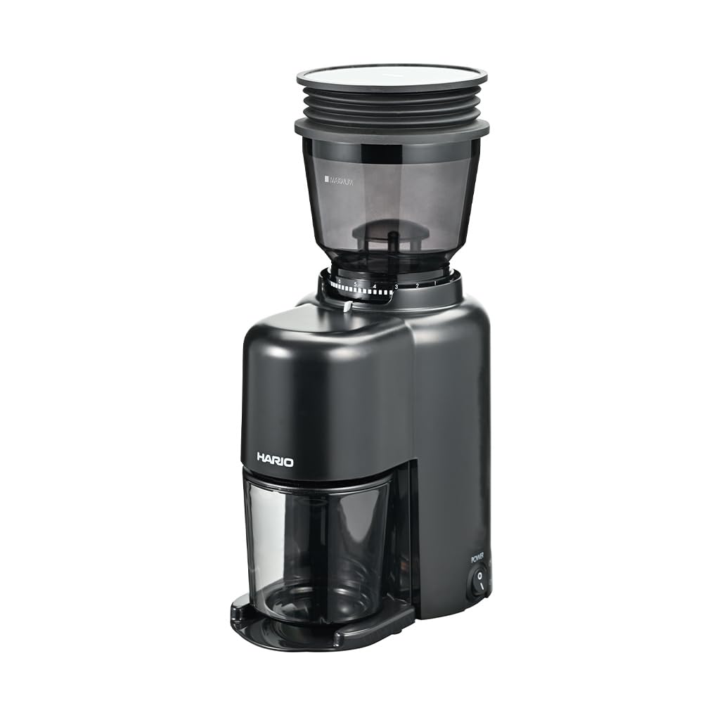 Электрическая кофемолка HARIO V60 Компактная Коническая жерновая Нержавеющая сталь Черная N, 39-ступенчатая регулировка, тип, сталь, (EVCN-8-B)