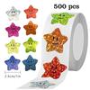 500 Pcs/Roll Laser Star Smile Stickers Per Roll 25mm Reward Chart Decals Cute Labels for Kids Teachers Reward Stickers Decoration