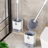 1 Set Toilet Brush with Holder Wall Mounted Long Handle Flexible Toilet Bowl Cleaning Brush Bathroom Cleaning Supplies