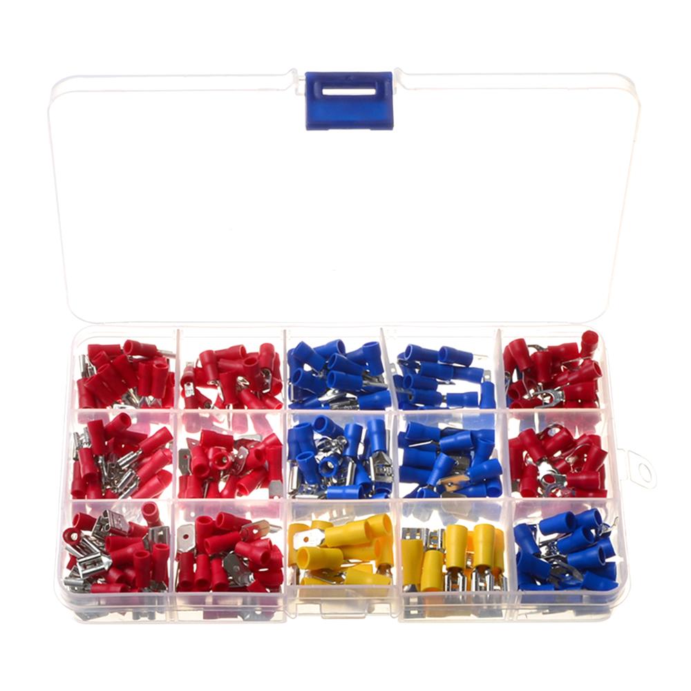 280 шт., различные изолированные электрические разъемы, обжимные клеммы для проводов с портативным ящиком для хранения