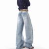 Джинсы JYL Унисекс Bootcut Американский Винтаж Весна Нишевые Свободные Модные Джинсовые для Пары