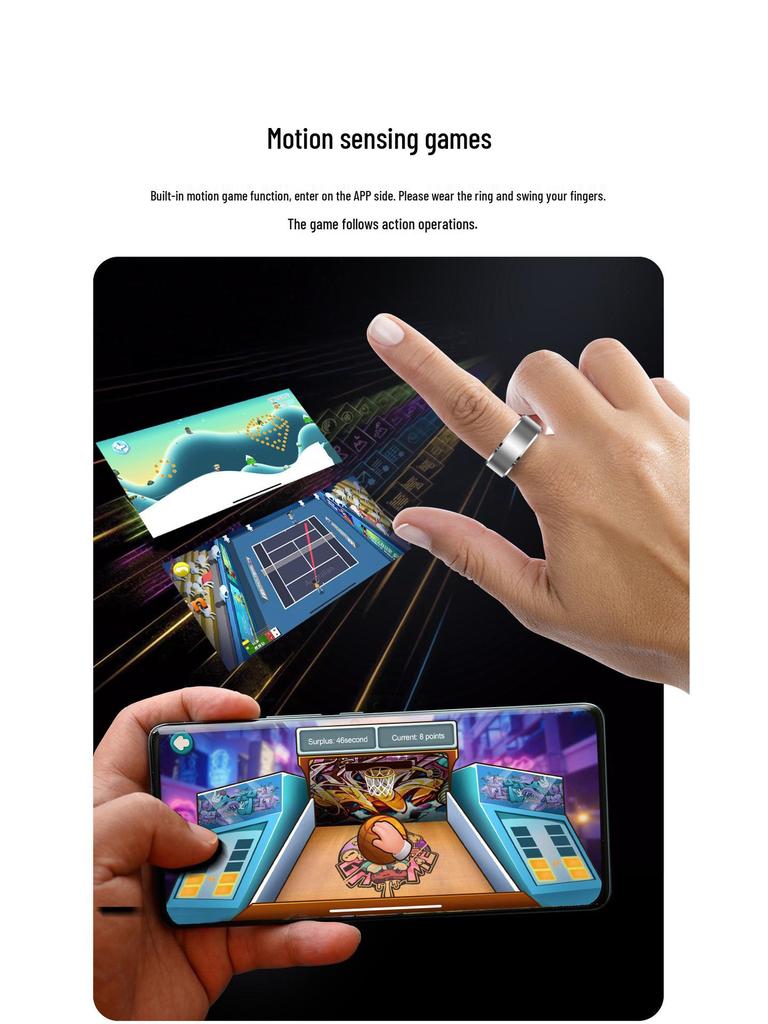 Умное кольцо R5: Водонепроницаемость, Пульс, Артериальное давление, Кислород в крови, Мониторинг сна, Мультиспорт, Функции фото и Bluetooth.