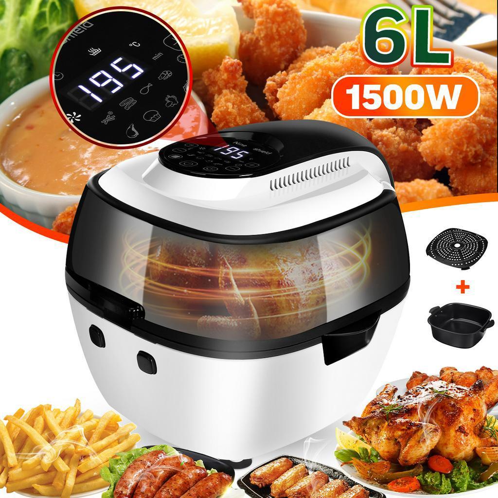 220V 6L Health Fryer Cooker Smart Touch LCD Airfryer Pizza Oil Free Air Fryer 1500W Multi Function Smart Fryer for French Fries