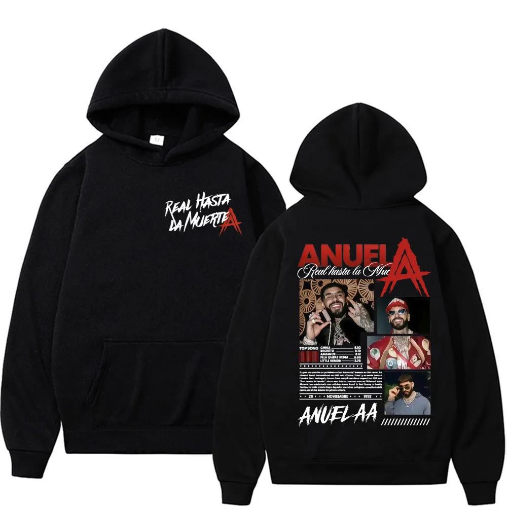 Rapper Anuel AA Real Hasta La Muerte World Tour 2025 Merch Sweatshirt Men Women Fashion Hip Hop Hoodie Streetwear Casual