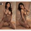 Sexy Hollow Fishnet Teddies Bodysuit Women Erotic Crotchless Lingerie Full Sleeve Bodystockings Mesh Perspective Teddy Bodysuits