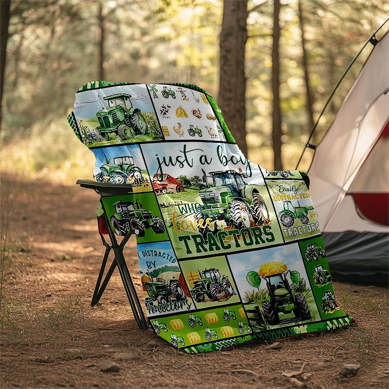 Truck Theme Printed Blanket - Perfect for Couch, Bed, Travel & Outdoor Use | Machine Washable, Cozy & Durable.