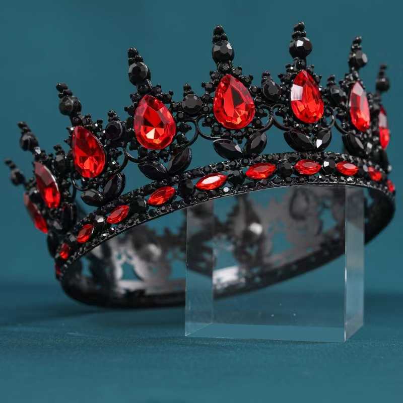 Барочная Роскошная Круглая Свадебная Корона Диадемы для Невест и Конкурсов Красоты Со Стразами и Кристаллами Королевские и Королевские Головные Уборы