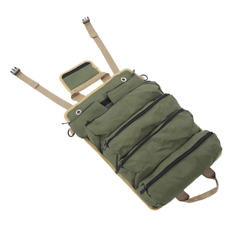 Oxford Cloth Roll Up Tool Bag Separate Pockets Multipurpose Tool Bag  Gardening