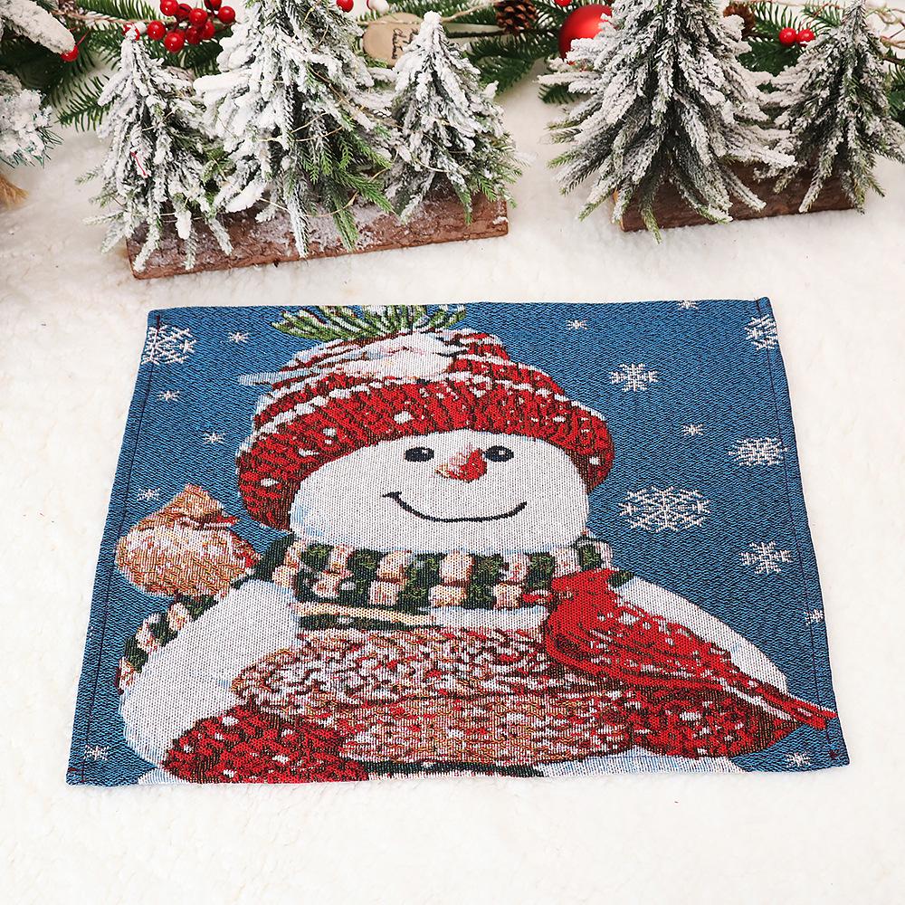 Декоративная салфетка для столовых приборов Mingguan Knitted Santa Claus & Snowman - Изолированный мультяшный дизайн